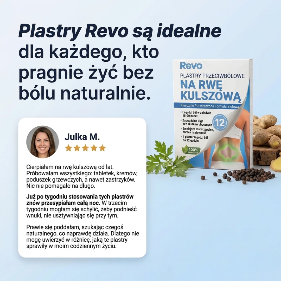 Plastry łagodzące ból pleców, rwę kulszową, kolana, barki