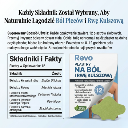 Plastry łagodzące ból pleców, rwę kulszową, kolana, barki