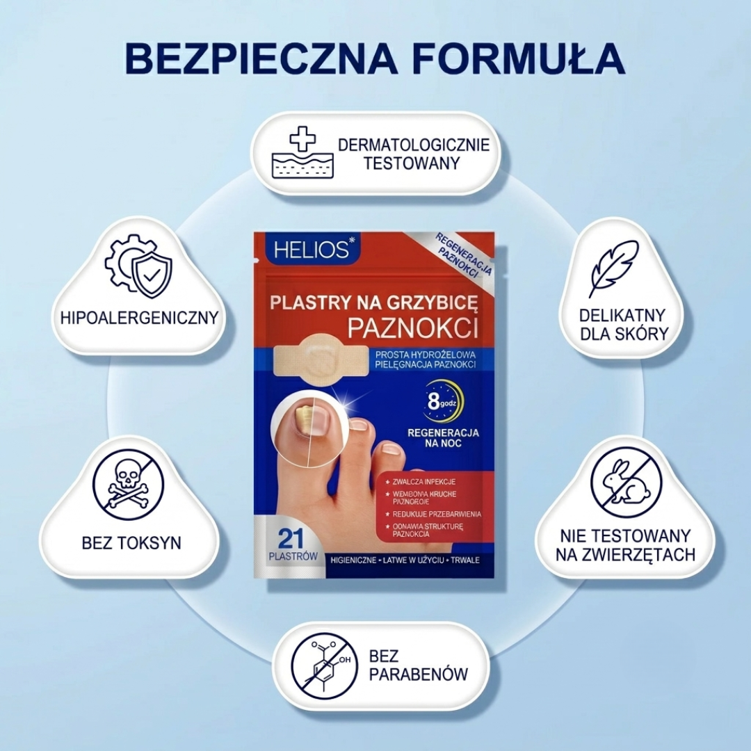Plastry Hemios do zwalczania grzybicy, zwalczania paznokci oraz do korekcji wrastających paznokci