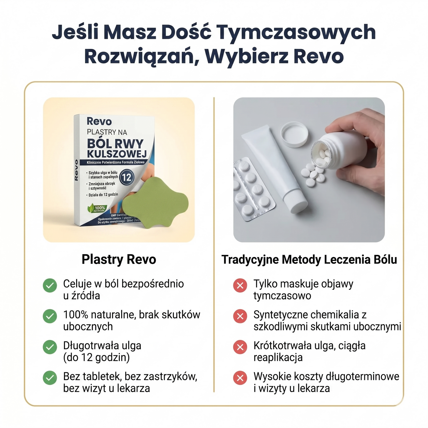 Plastry łagodzące ból pleców, rwę kulszową, kolana, barki