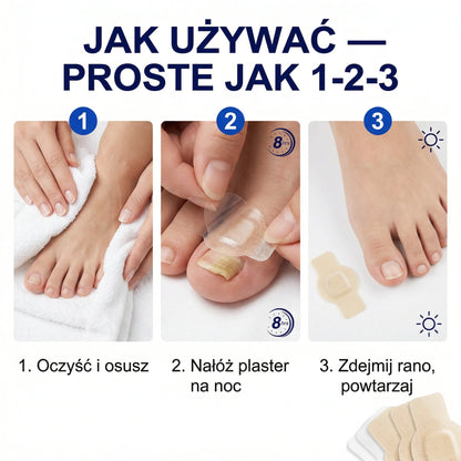 Plastry Hemios do zwalczania grzybicy, zwalczania paznokci oraz do korekcji wrastających paznokci